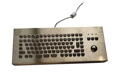 Stainless Steel Industrial Keyboard With Trackball Embedded 90 Mini Keys