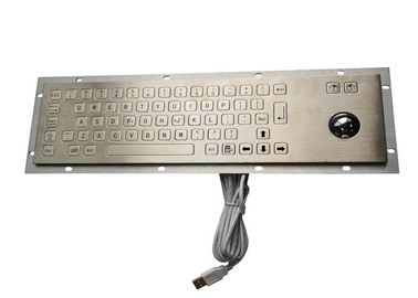 2.0 USB Compact Industrial Keyboard With Trackball Flat Keys 392 X 110mm Size