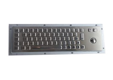Banking Kiosk Custom Mechanical Keyboard , Stainless Steel Keyboard With Trackball / Euro Key