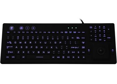 Black Silicone Ultra Compact Keyboard , Pointing Ball Backlit Bluetooth Keyboard