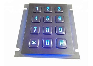 Waterproof Atm Number Pad Rear Panel Mount 12 Customs Key Corrosion Resistance