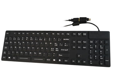 Rubber PCBA PS2 800DPI Industrial Keyboard Mouse 104 Key