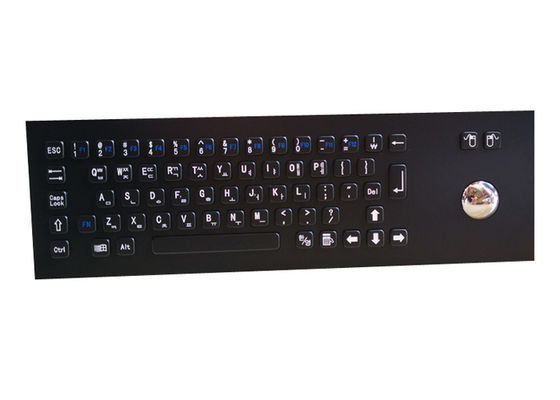 Korean Panel Mount Keyboard With Trackball in Black titanium color