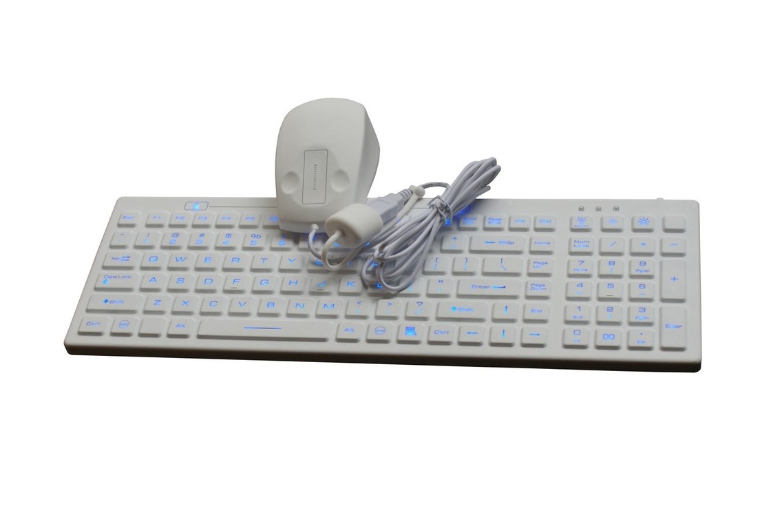 Medical Grade Industrial Keyboard Mouse Durable Rubber Coating Black