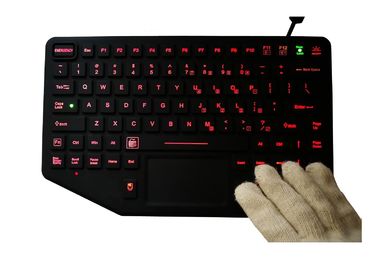 Silicone Rubber Portable PC Keyboard Green LED Red Backlit On Vehicle