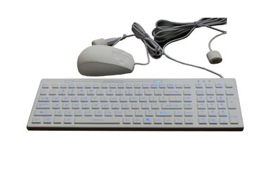 Medical Grade Industrial Keyboard Mouse Durable Rubber Coating Black / White Color