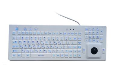 Washable / Medical Industrial Keyboard With Trackball / Blue Illumination