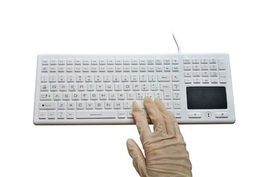 Hygienic Washable Hospital Keyboard Trackpad / FN24 For Gloves Easy To Clean