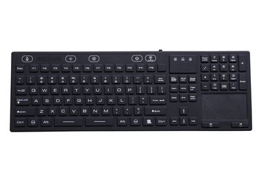 Rigid IP68 Medical Grade Keyboard , Touch Mouse Wireless Backlit Keyboard