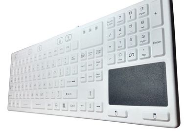 Rigid IP68 Medical Grade Keyboard , Touch Mouse Wireless Backlit Keyboard