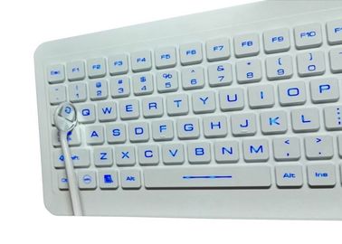 White Silicone Washable Medical Keyboard For Hospital Furniture Blue Color