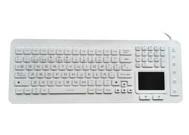 White Silicone Washable Medical Keyboard For Hospital Furniture Blue Color