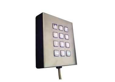 Desk Top Vandal Proof Metal Keypad With 12 Blue Backlight Buttons / USB