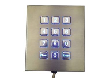 Desk Top Vandal Proof Metal Keypad With 12 Blue Backlight Buttons / USB