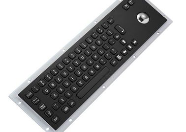 Holes Mount Wireless Backlit Keyboard , Optical Trackball Black Metal Keyboard