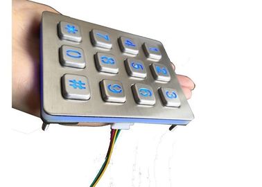 Blue Illuminated Door Lock Keypad , 3 X 4 Layout Plug Usb Numeric Keypad