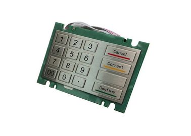 PCI CDM Bank Machine Keypad For AES DES TDES , 16 Big Keys Stainless Steel Keypad