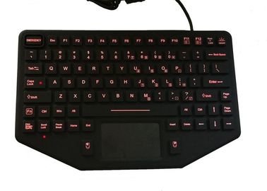 Vehicle Panel Mount Keyboard With Touch Mouse / Red Illumination Waterproof