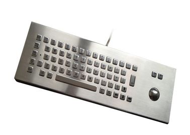 Movable Metal Mechanical Keyboard With Trackball , Dust Proof Stainless Steel Keyboard