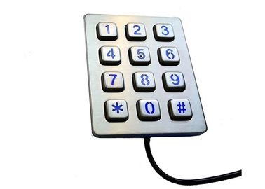 Small 3 x 4 Waterproof Mini Numeric Metal Keypad With Matrix / USB Cable